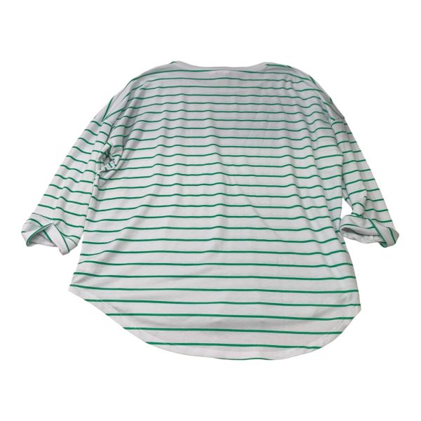 Top Long Sleeve By Crown And Ivy In Green & White, Size: L on Sale