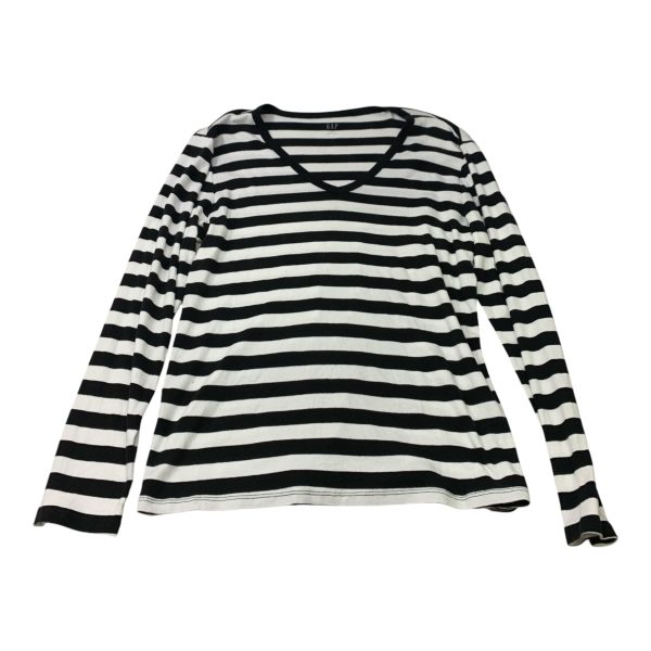 Top Long Sleeve By Gap In Black & White, Size: 1x Cheap