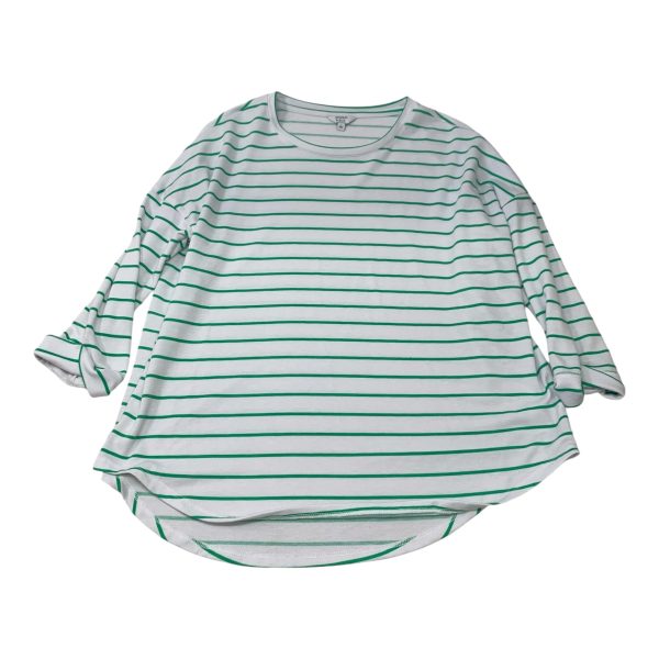 Top Long Sleeve By Crown And Ivy In Green & White, Size: L on Sale