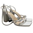 White Sandals Heels Block Clothes Mentor, Size 9.5 on Sale