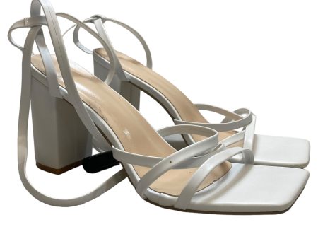 White Sandals Heels Block Clothes Mentor, Size 9.5 on Sale