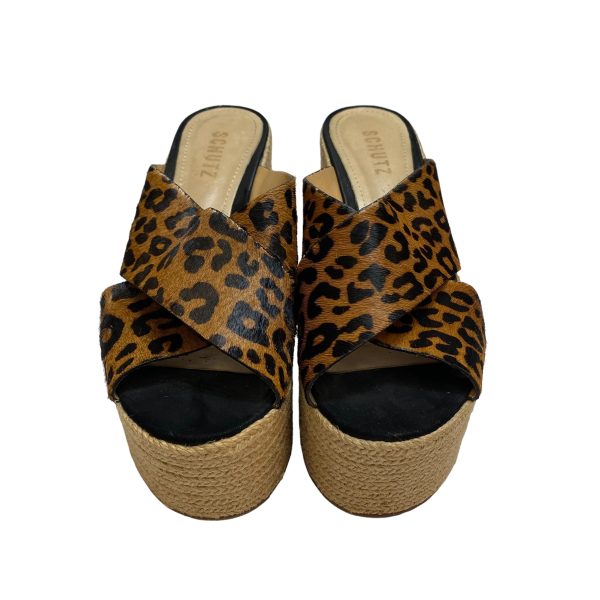 Animal Print Sandals Heels Block Cmb, Size 7.5 Supply