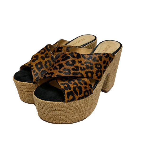 Animal Print Sandals Heels Block Cmb, Size 7.5 Supply