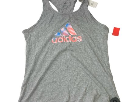 Athletic Tank Top By Adidas In Grey, Size: Xl Online Hot Sale